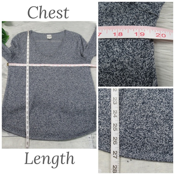 NIC+ZOE Marled V-Neck Casual Long Sleeve Knit Top Tee Women’s Size Medium - Picture 8 of 11